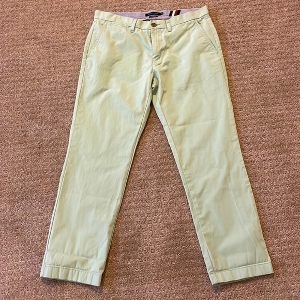Tiny Hilfiger Custom Fit Mint Green Flat Front Chino Pants